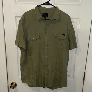 Lucky Brand western style Olive Pearl Snap Shirt